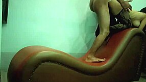 Myanmar cheating wife bends over sofa for hardcore doggystyle ass pounding