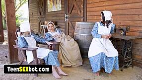 Three Amish Women Discover Group Fucking With Toys And Lesbians