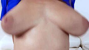 Ella gropes stepdad's cock then tits bounce wild