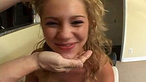 blonde teen with nice tits blows five guys at once fingering wet shaved pussy till facial cumshots