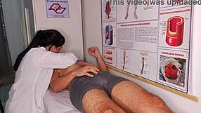 nurse catches patient's throbbing erection up close