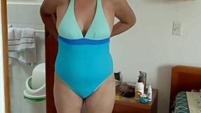voyeur tapes busty latina stepmom flashing huge tits bikini beaver daily beach