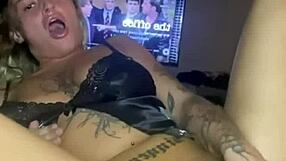 that teen goth slut rides her tight pussy hard