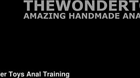 Lady Ana stretches ass with handmade balldog XL plus fisting