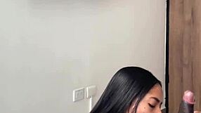 Cute brunette sneaks into stepbrother's room for sloppy blowjob amateur couple nysdel