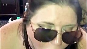 horny bbw glasses slut with juicy curves facefucked deep by monster black cock swallows creamy facial load