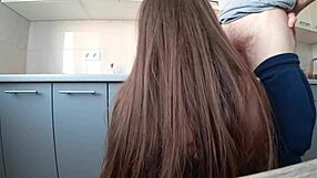 fitness teen in tiny shorts bent over begs for big cock doggy cum on her athletic ass