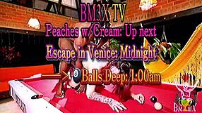 Peaches Presley takes big black cock creampie in interracial doggystyle assfucking