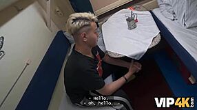 imagine this young redhead teen riding your cock then taking anal right on the train for attention