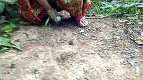 Stepmom's Tight Pussy Stuffed with Huge Dildo in Car Field Fuck