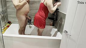 Step Mom Brings Towel to Shower but Ends Up Deepthroating Son's Monster Cock in Bathroom