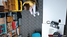 RUSSIAN PETITE SHOPLIFTER TEEN 18+ CAUGHT STRIPPED AND HARDCORE FUCKED BY SECURITY IN BACKROOM