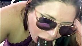 horny bbw glasses slut with juicy curves facefucked deep by monster black cock swallows creamy facial load