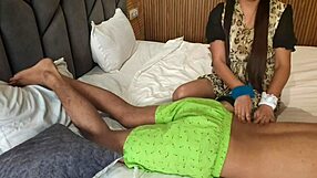 stepdad bends over big ass asian stepdaughter for oiled doggystyle after dirty massage talk