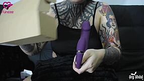 curvy latina goth teases big ass masturbating with new vibrator dildo homemade