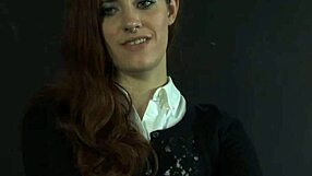 Naughty playgirl gets collared for rough pussy fucking and blowjob domination by european stud