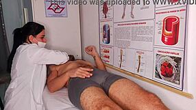 nurse catches patient's throbbing erection up close