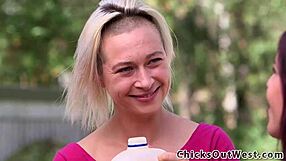 real aussie lezzies finger and taste each other outdoors 😍 hairy fun in hd