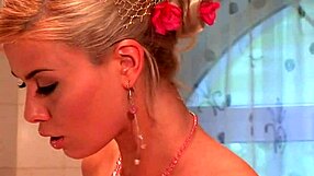 blonde milf plays with her smooth pussy in the jacuzzi