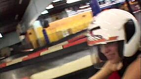 Hanging out with swingers gets her so horny she can't resist the backseat action