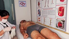 nurse catches patient's throbbing erection up close