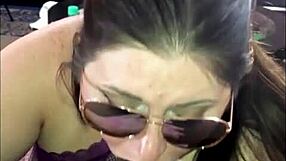 horny bbw glasses slut with juicy curves facefucked deep by monster black cock swallows creamy facial load