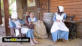 Three Amish Women Discover Group Fucking With Toys And Lesbians