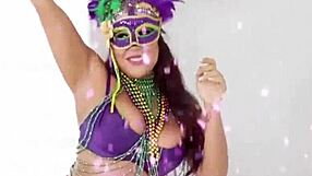 camela clutch's oiled milf ass shakes for mardi gras fun