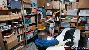 RUSSIAN PETITE SHOPLIFTER TEEN 18+ CAUGHT STRIPPED AND HARDCORE FUCKED BY SECURITY IN BACKROOM