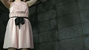 Blonde Skank Endures Brutal Stocks Bondage with Heels Piercing Pain Humiliation and Maledom Assfucking