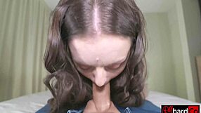 Heartfelt Cravings Drive Cute Step Sis to Suck and Swallow Bro's Cum