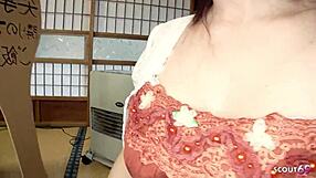 old rich guy convinces japanese waitress for creampie in restaurant