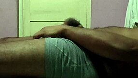 hot brunette solo handjobs huge cock in amateur underwear tease