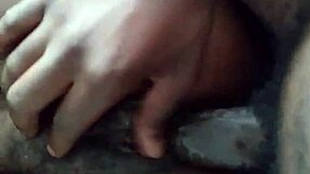 hairy phat pussy ebony milf spreads wide for black cock pounding