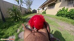 Heartbroken Over My Ebony Redhead Friend's Tall Big Ass Getting Fucked Outside by Her Boyfriend