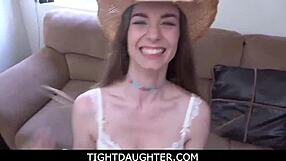 strict stepdad gets road handjob blowjob from teen stepdaughter during taboo chores pov