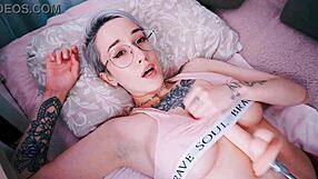 short haired teen tattooed cutie fucks machine tittyfuck