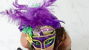 camela clutch's oiled milf ass shakes for mardi gras fun