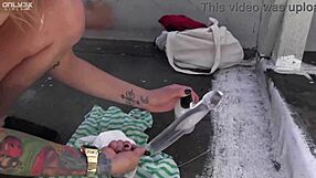 Beretta James and Missy Minks Rip Dress for Strap-On Clit Licking Outdoors