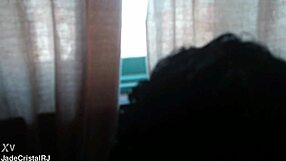 visiting morro do vidigal we film sexy brazilian housewife flashing shaved pussy close up in lingerie