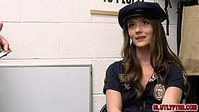 mira monroe blows officer rusty then steals in cop uniform for punishment fingering and riding