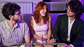 first casting interview turns filthy with two guys railing this euro slut fmm!