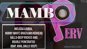 melissa lisboa gets balls-deep double anal as horny brazilian redhead
