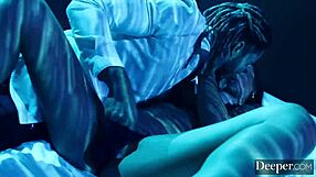 Gorgeous Sarah Illustrates Submits to Dom's Monster Cock in Heels and Lingerie Deepthroat!!