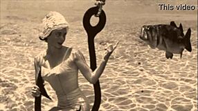 dark lantern vintage girls flaunt hairy beavers in nature wildness!