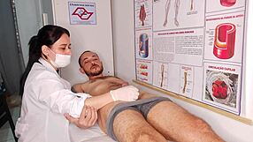 nurse catches patient's throbbing erection up close