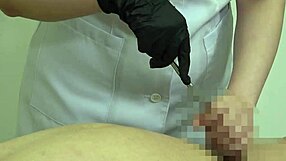 cfnm femdom doctor milks small cock patient in hospital handjob cure