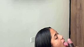 Cute brunette sneaks into stepbrother's room for sloppy blowjob amateur couple nysdel