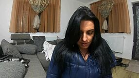 Milfycalla masturbates in fur hooded downjacket talking dirty with dildo