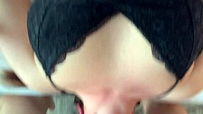 😩 annabelle's cute face ruined by sloppy upside down deepthroat!!